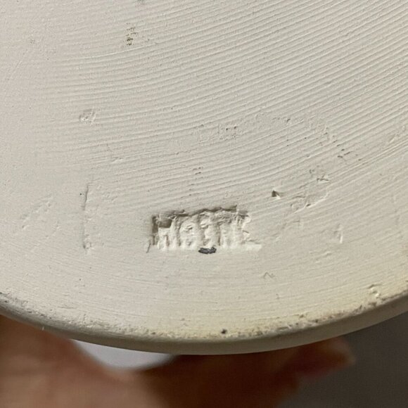 Studio Art Pottery Pitcher Hand Painted Purple Iris Flowers Handmade Signed 8" - Picture 11 of 11